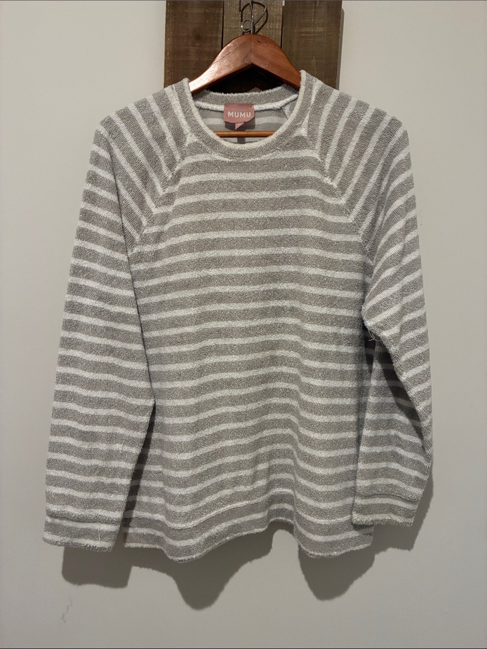 Show Me Your MuMu Gray & White Striped Crewneck